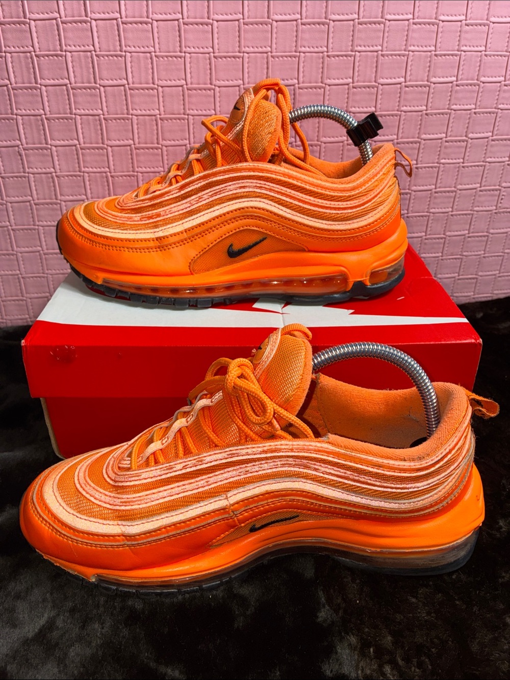 Nike Air Max 97 Atomic Orange Black Sneakers Shoes DM8338-800 Womens Size 9